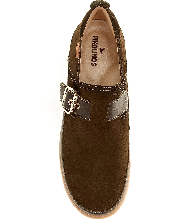 Pikolinos Vigo Suede Buckle Strap Clogs