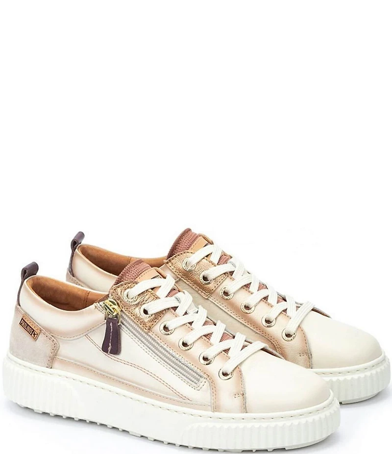 Pikolinos Women's Riells Leather Zip Platform Sneakers