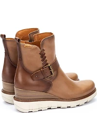 Pikolinos Women's Sanlucar Leather Buckle Hardware Wedge Booties