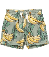 Blue Rooster by Pink Chicken Baby Boys Banana Leaves Swim Trunks