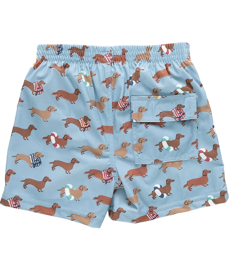 Blue Rooster by Pink Chicken Baby Boys Dachshunds Swim Trunks