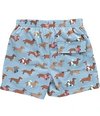 Blue Rooster by Pink Chicken Baby Boys Dachshunds Swim Trunks
