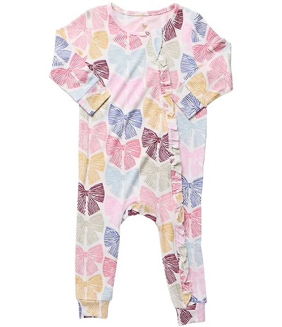 Pink Chicken Baby Girls Bright Multicolor Bow Romper