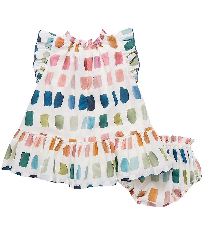 Pink Chicken Baby Girls Harper Ruffle Cap Sleeve Hem Cotton Dress & Diaper Cover Set