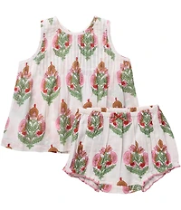 Pink Chicken Baby Girls Jaipur Pink Bellflower Print 2-Piece Set