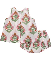 Pink Chicken Baby Girls Jaipur Pink Bellflower Print 2-Piece Set