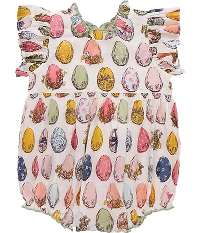 Pink Chicken Baby Girls Jennifer Easter Egg Bubble Romper