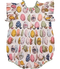 Pink Chicken Baby Girls Jennifer Easter Egg Bubble Romper