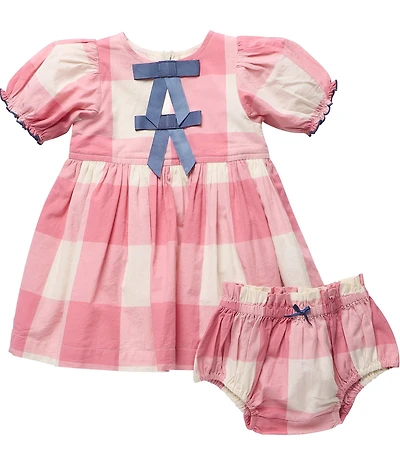 Pink Chicken Baby Girls Pink Check Hermione Dress