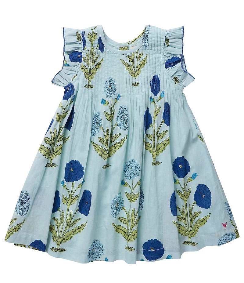 Pink Chicken Big Girls Dandelion Print Ruffle Sleeve Jaipur Dress