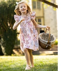 Pink Chicken Big Girls Jennifer Bunny Ruffle Cotton Dress