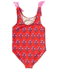 Pink Chicken Big Girls Shelly Strawflower Bow Detail One Piece Swimsuit