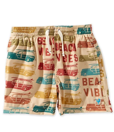 Blue Rooster by Pink Chicken Boys Beach Vibes Printed Swim Trunks