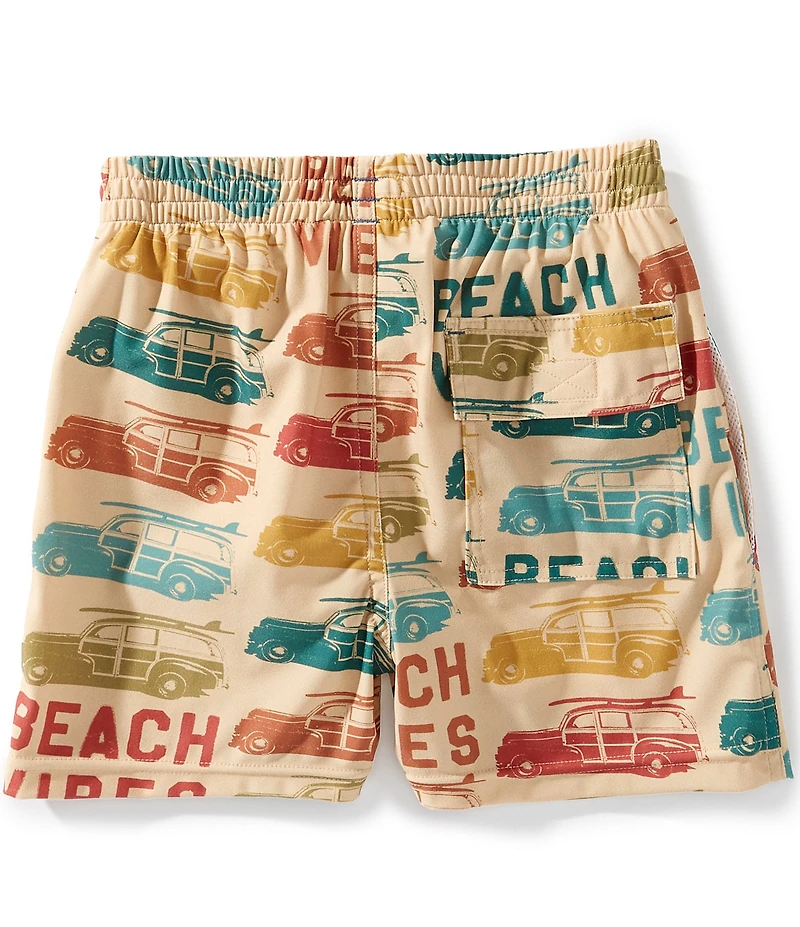 Blue Rooster by Pink Chicken Boys Beach Vibes Printed Swim Trunks