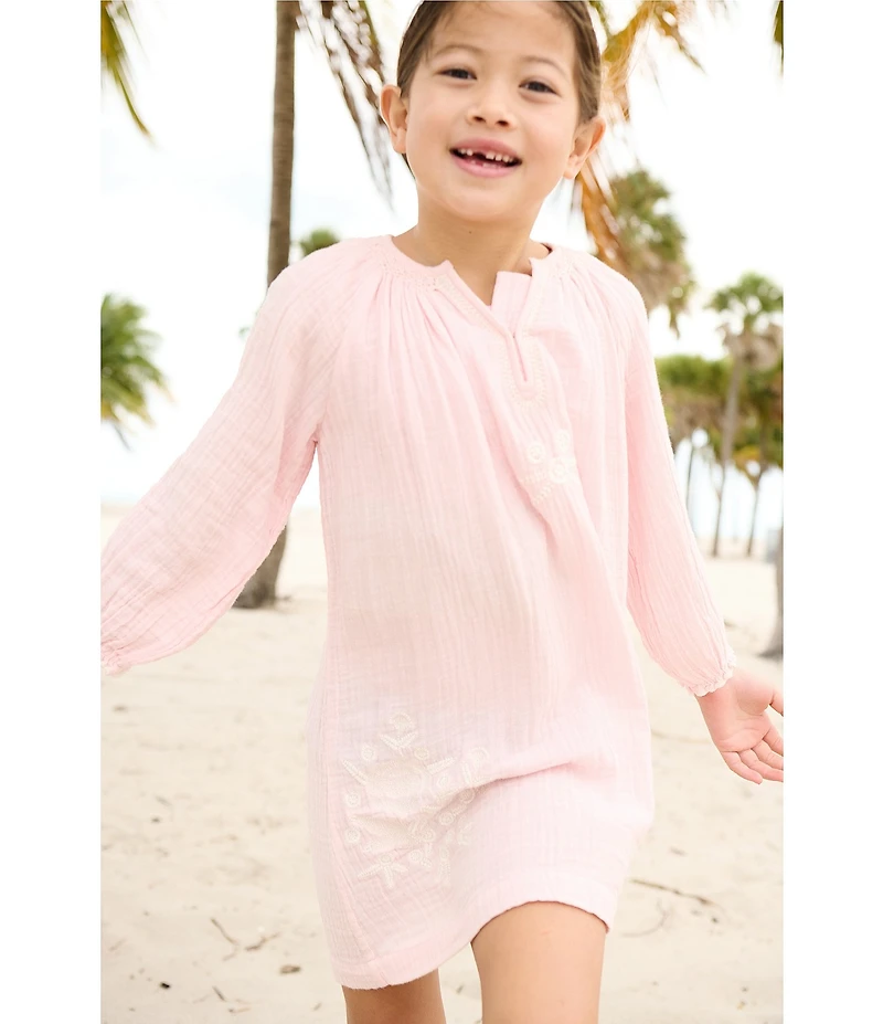 Pink Chicken Big Girls Ava Embroidered Cotton Gauze Dress
