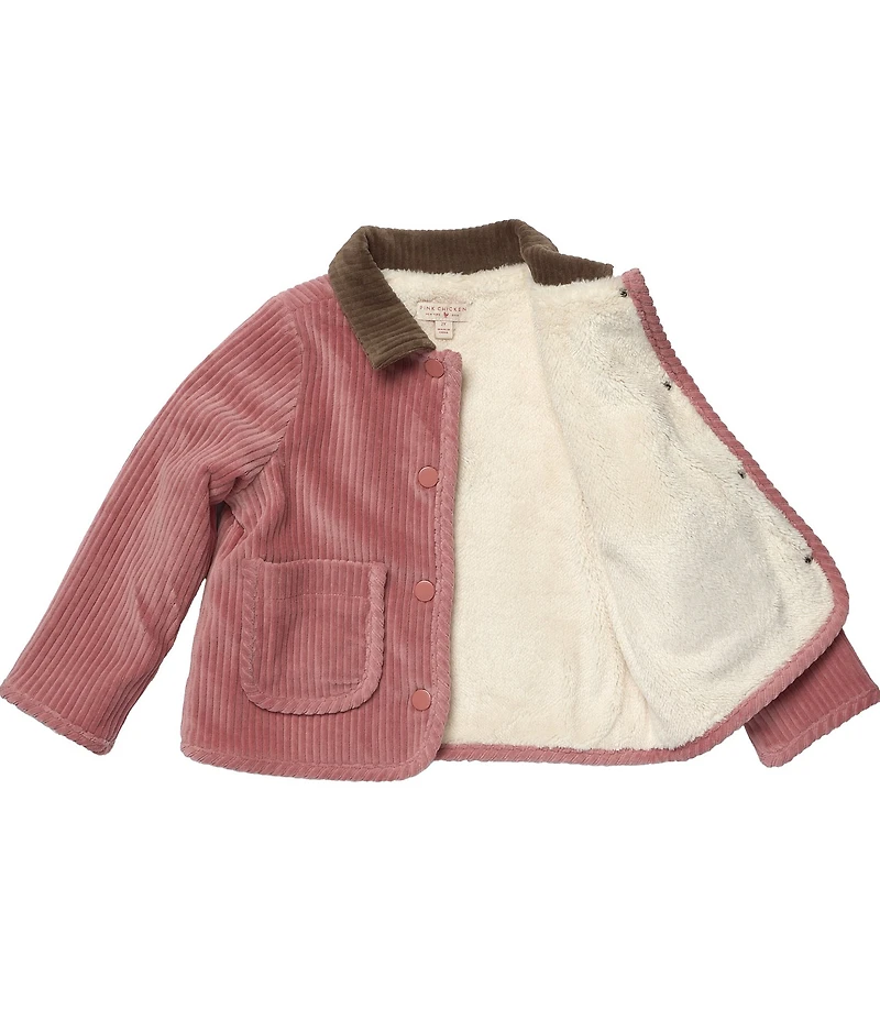 Pink Chicken Little Girls Jace Plush Jacket