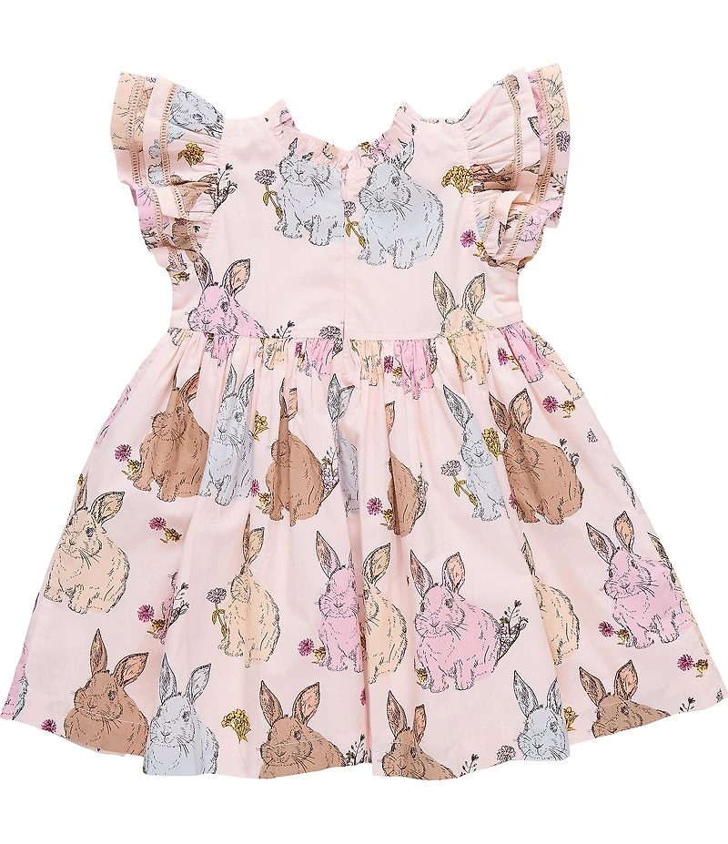 Pink Chicken Little Girls Jennifer Bunny Ruffle Cotton Dress