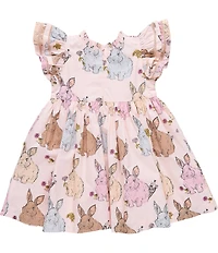 Pink Chicken Little Girls Jennifer Bunny Ruffle Cotton Dress