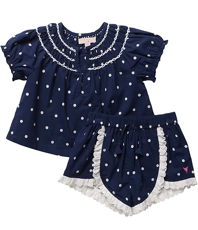 Pink Chicken Little Girls Americana Short Sleeve Ruffle Millie Set