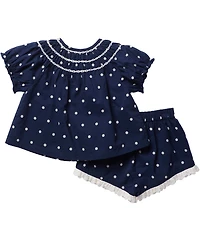 Pink Chicken Little Girls Americana Short Sleeve Ruffle Millie Set