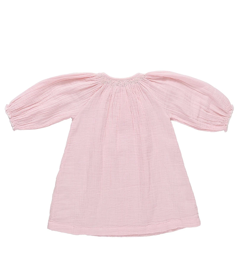 Pink Chicken Little Girls Ava Embroidered Cotton Gauze Dress