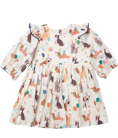 Pink Chicken Little Girls Brooke Puff Sleeve Dress