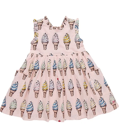 Pink Chicken Little Girls Cotton Soft Serve Ruffle Detail Popover Alyssa Dress