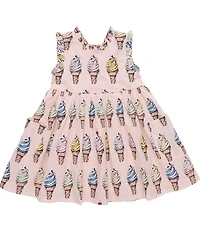 Pink Chicken Little Girls Cotton Soft Serve Ruffle Detail Popover Alyssa Dress