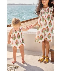 Pink Chicken Little Girls Ruffle Sleeve Smocked Jaipur Dress