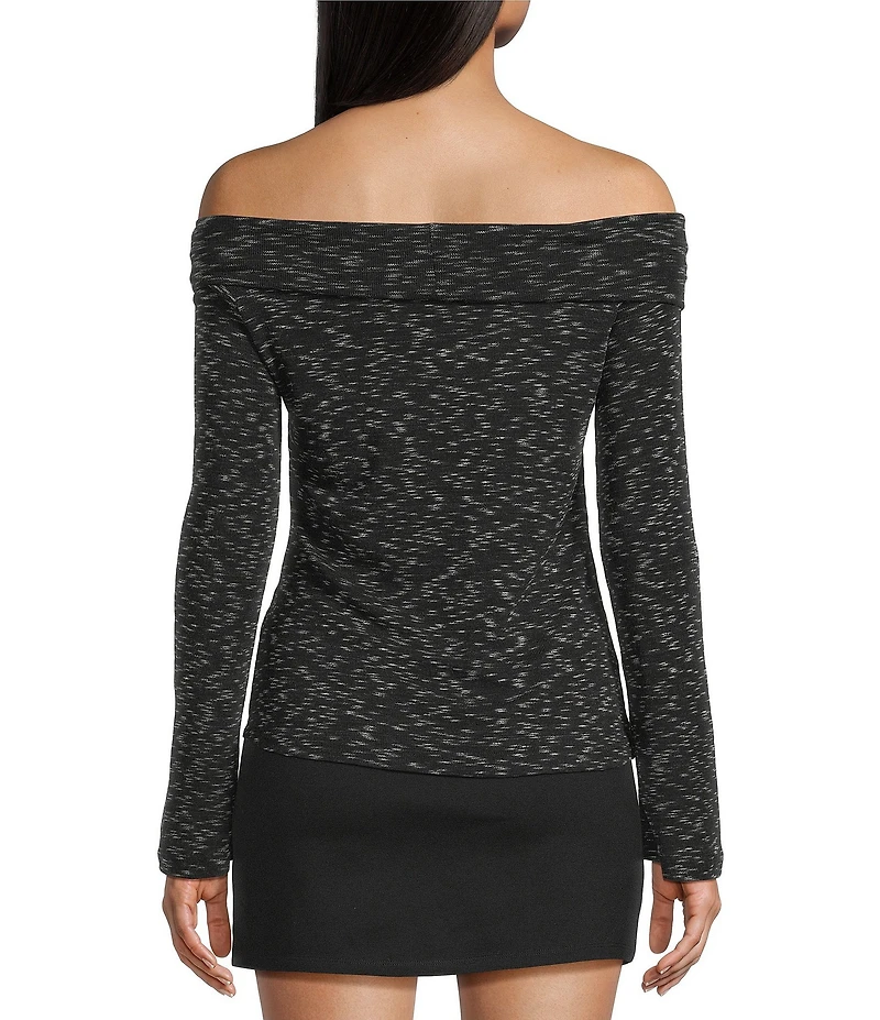 Pink Robin Off The Shoulder Foldover Flare Sleeve Top