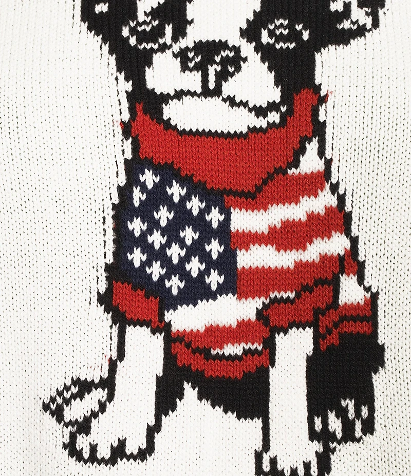 Pink Robin Sleeveless USA Americana Dog Sweater