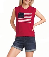 Pink Robin Sleeveless USA Flag Americana Sweater