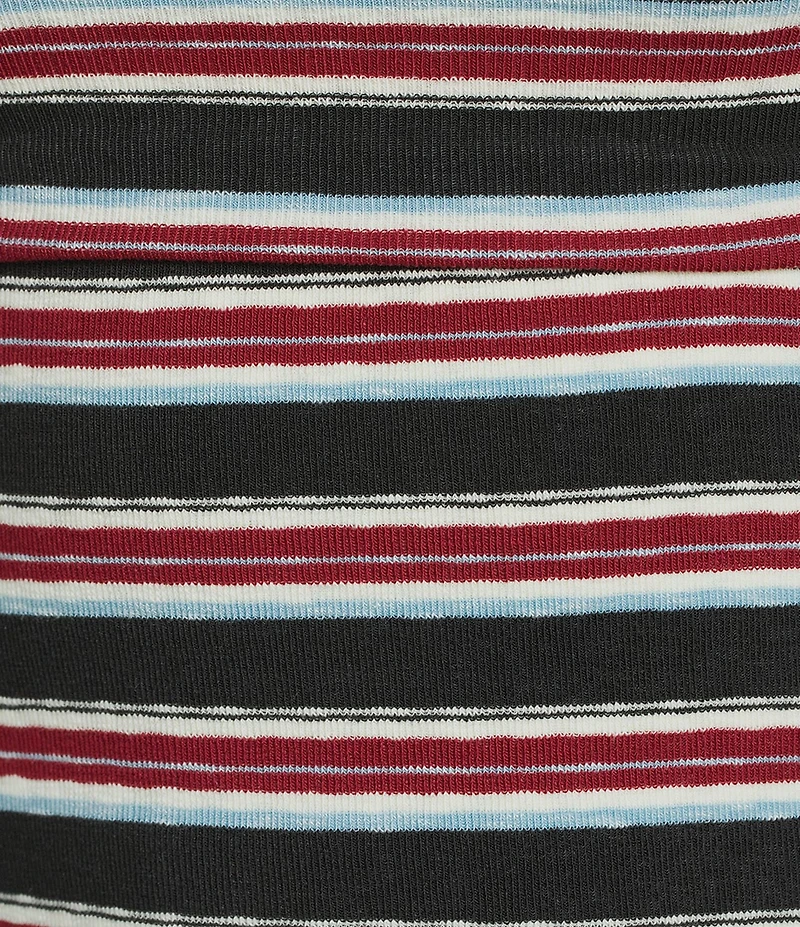 Pink Robin Striped Off-The-Shoulder Foldover Top
