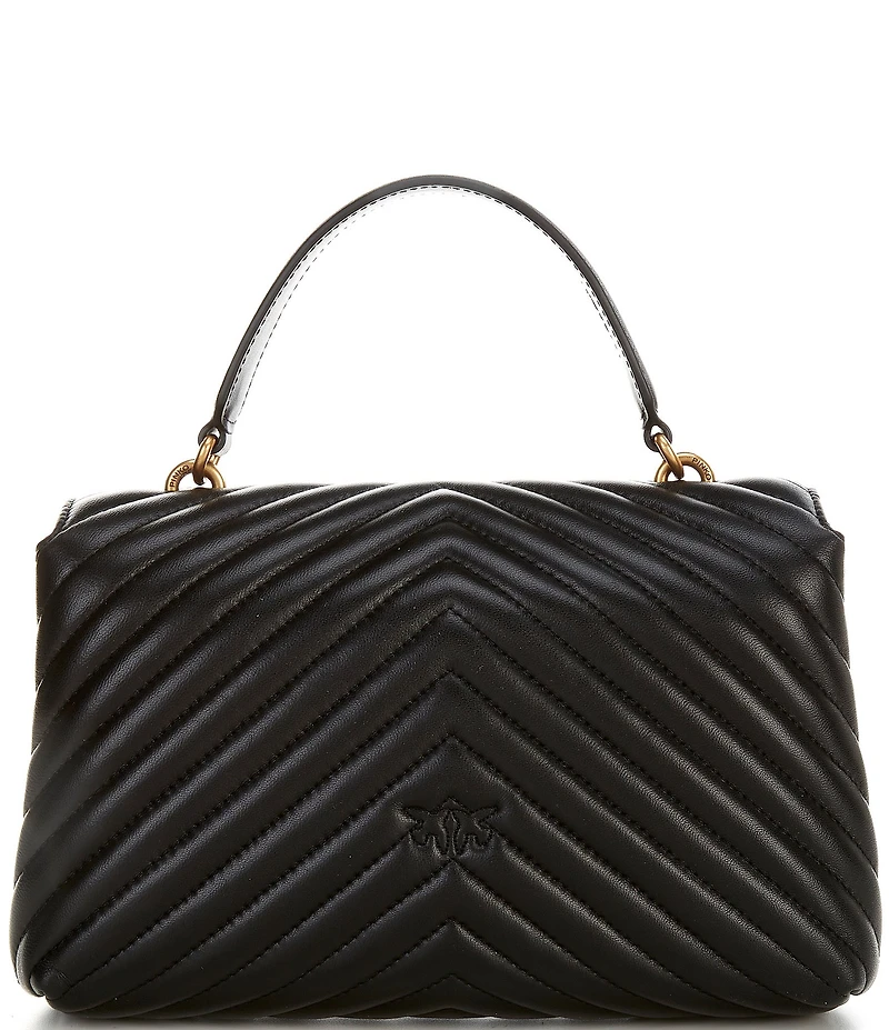 PINKO Classic Lady Love Puff Chevron Satchel Bag