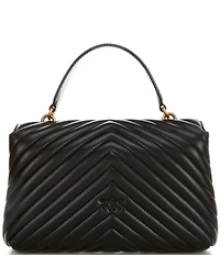 PINKO Classic Lady Love Puff Chevron Satchel Bag