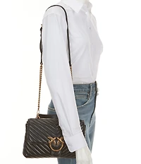 PINKO Classic Lady Love Puff Chevron Satchel Bag