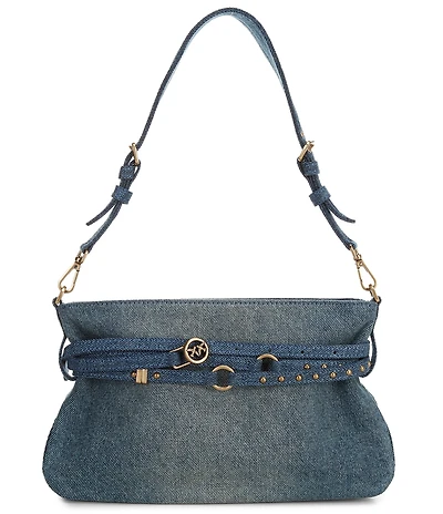 PINKO Denim Mini Belt Shoulder Bag