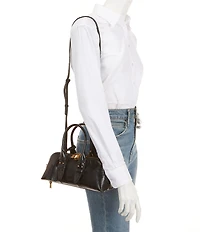 PINKO Leather Bowling Bag Satchel Handle Bag