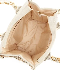 PINKO Logo Canvas Beach Tote Bag