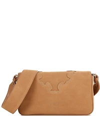 PINKO Love One Slouchy Suede Hardware Mini Crossbody Bag