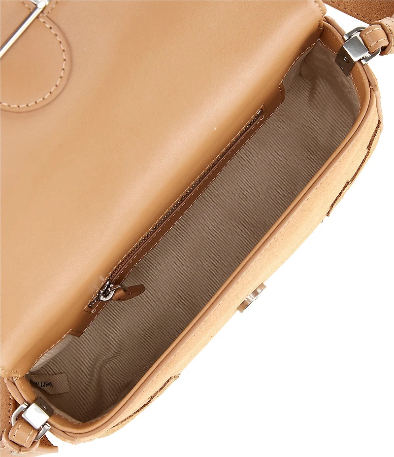 PINKO Love One Slouchy Suede Hardware Mini Crossbody Bag