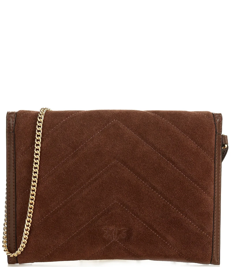 PINKO Suede Envelope Crossbody Bag