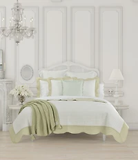 Piper & Wright Amherst Collection Channel Stitch Scallop Border Reversible Quilt