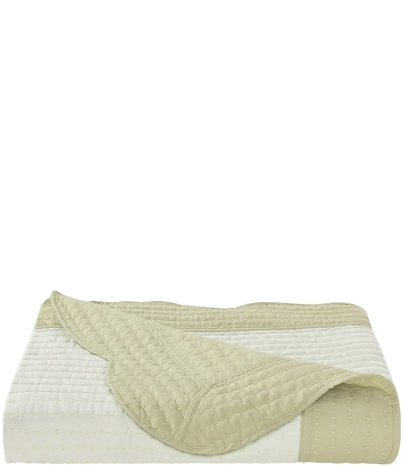 Piper & Wright Amherst Collection Channel Stitch Scallop Border Reversible Quilt