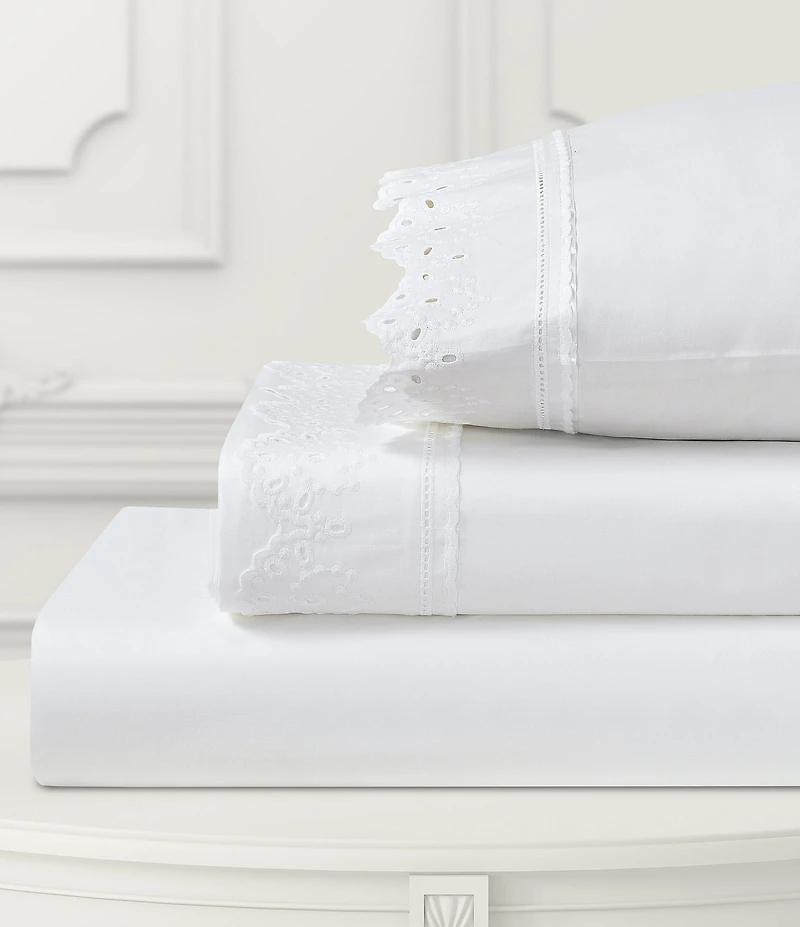 Piper & Wright Eyelet Embroidered Cotton Sheet Set