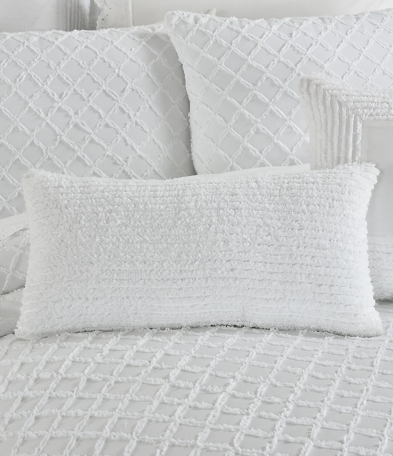 Piper & Wright Lillian Collection Engineered All -Over Jacquard Striped Boudoir Decorative Reversible Pillow