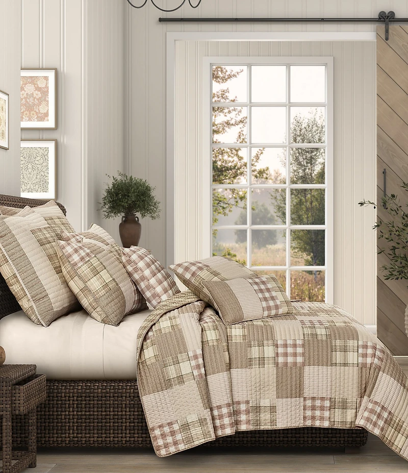 Piper & Wright Mayfair Quilt Framed Plaid Reversible Pillow Sham