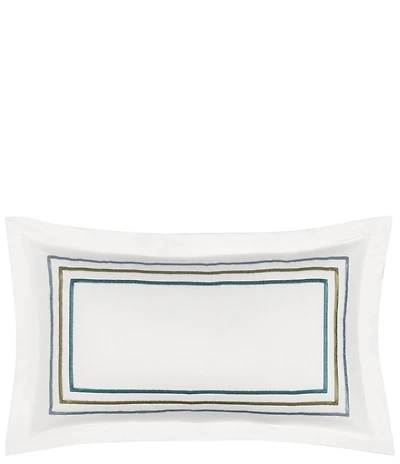 Piper & Wright Meadow Embroidered Border Striped Boudoir Decorative Throw Pillow