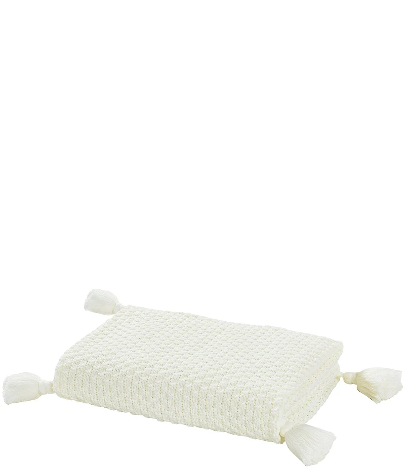 Piper & Wright Millie Basket Weave Knit Tassel Throw