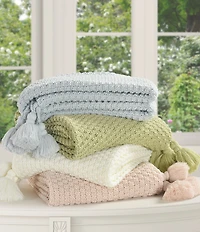 Piper & Wright Millie Basket Weave Knit Tassel Throw